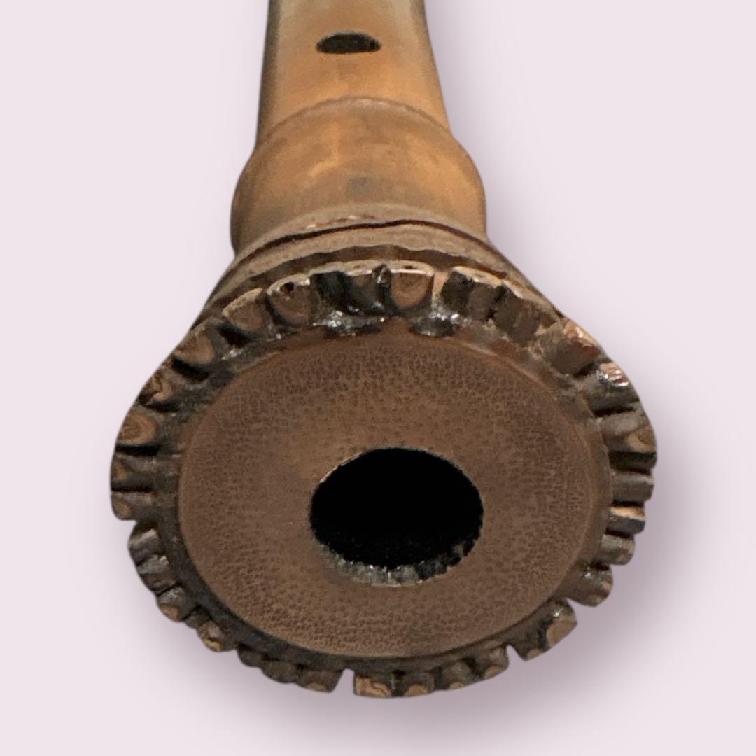 美品 尺八 竹勇 二印 銘あり 田嶋撰 琴古流 中継ぎ 銀縁唄口 一尺六寸 五孔