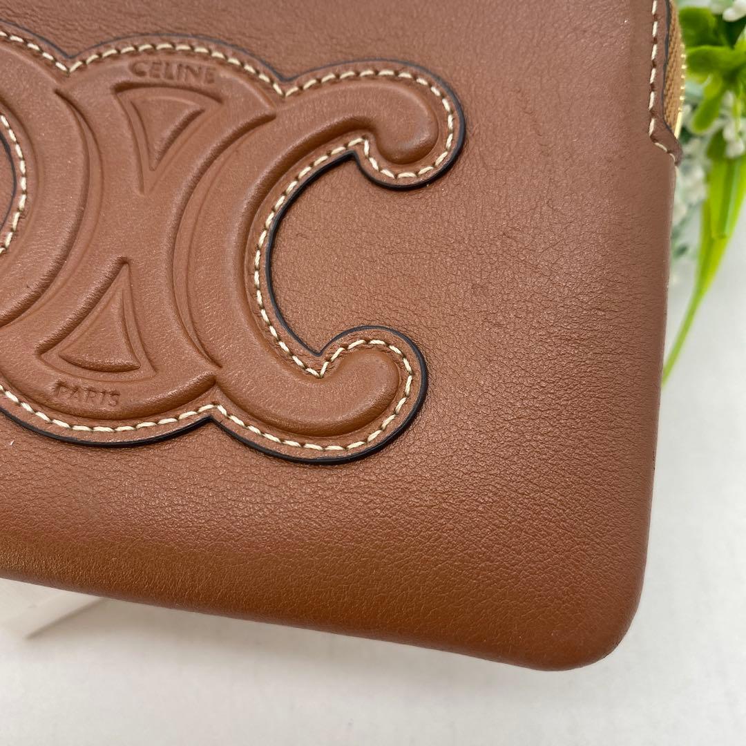 セリーヌ　ケース　キーリング　小銭入れ　ラウンドファスナー　トリオンフ