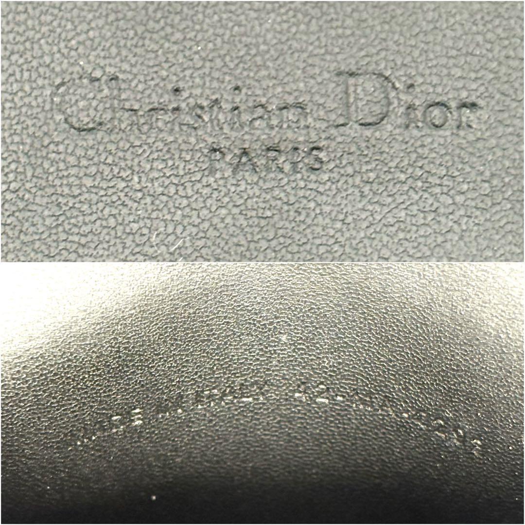 極美品◆DIOR マイディオール グリシールウォレット ラムスキン ブラック