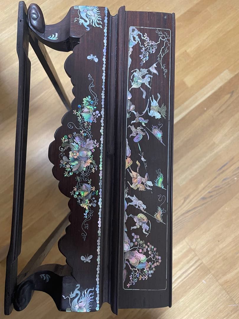 唐物　中国美術　時代　螺鈿象嵌　細工象嵌　螺鈿テーブル　華道具　香道具　古美術