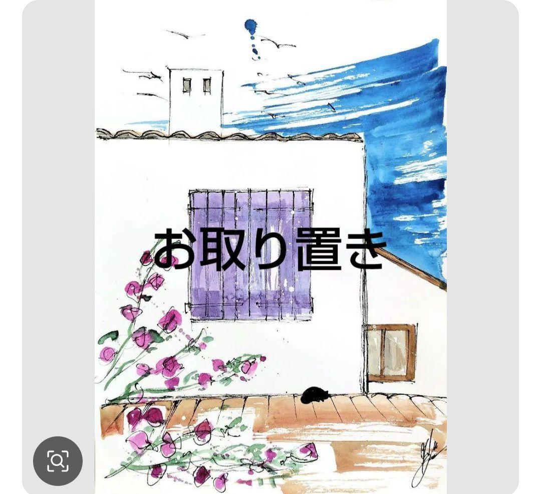 原画#3784 黒猫　マルタ共和国　地中海　水彩画　ドローイング　インテリア　絵