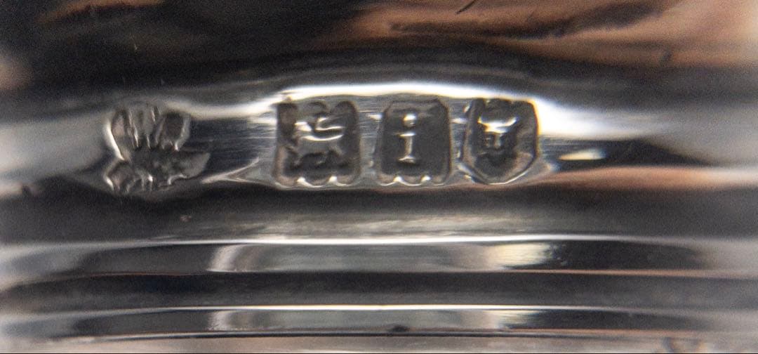 英国製 1904年 シルバー925 ガラス アンティーク 瓶 ジャー 小物入れ