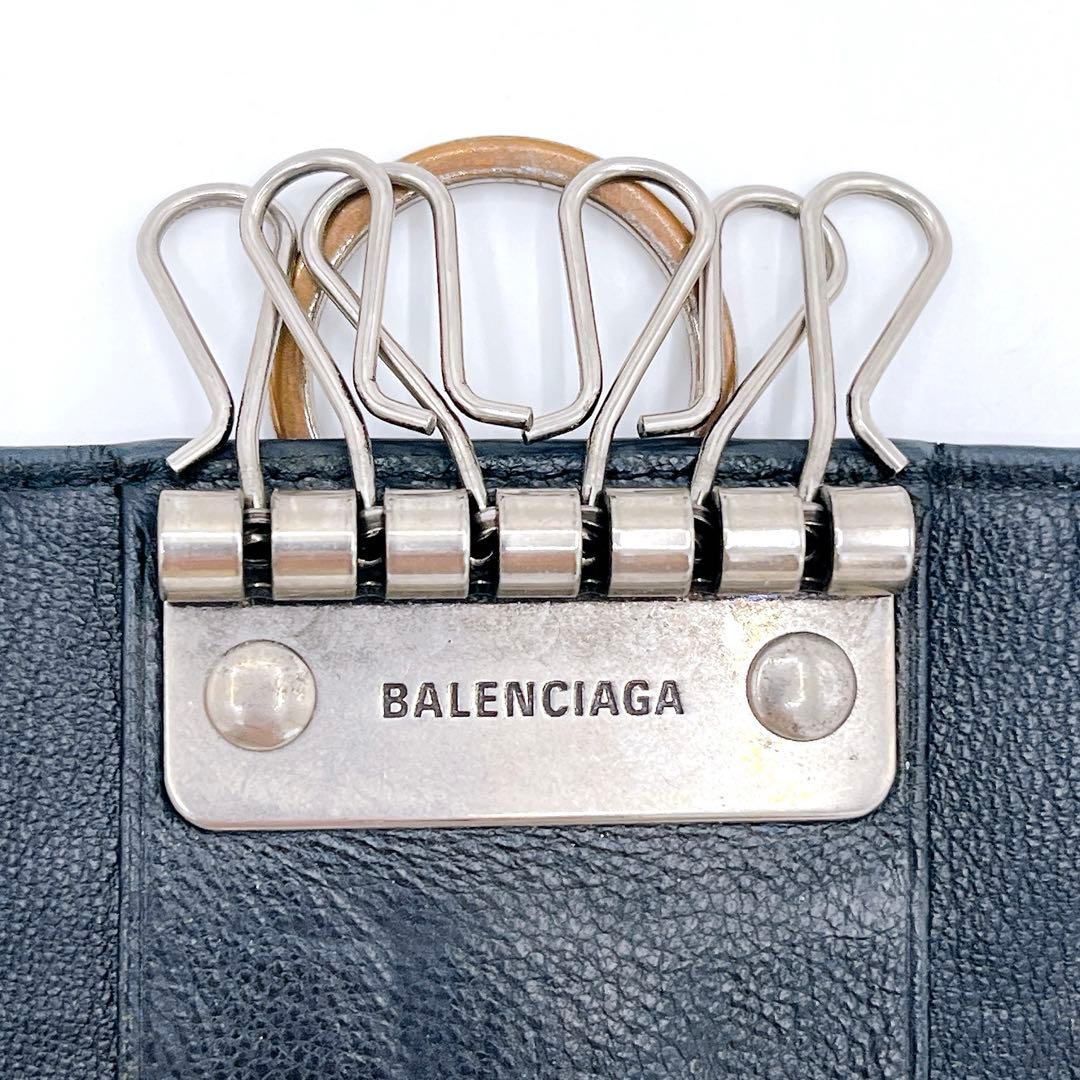 バレンシアガ 640537 レザー ロゴ 6連 キーケース