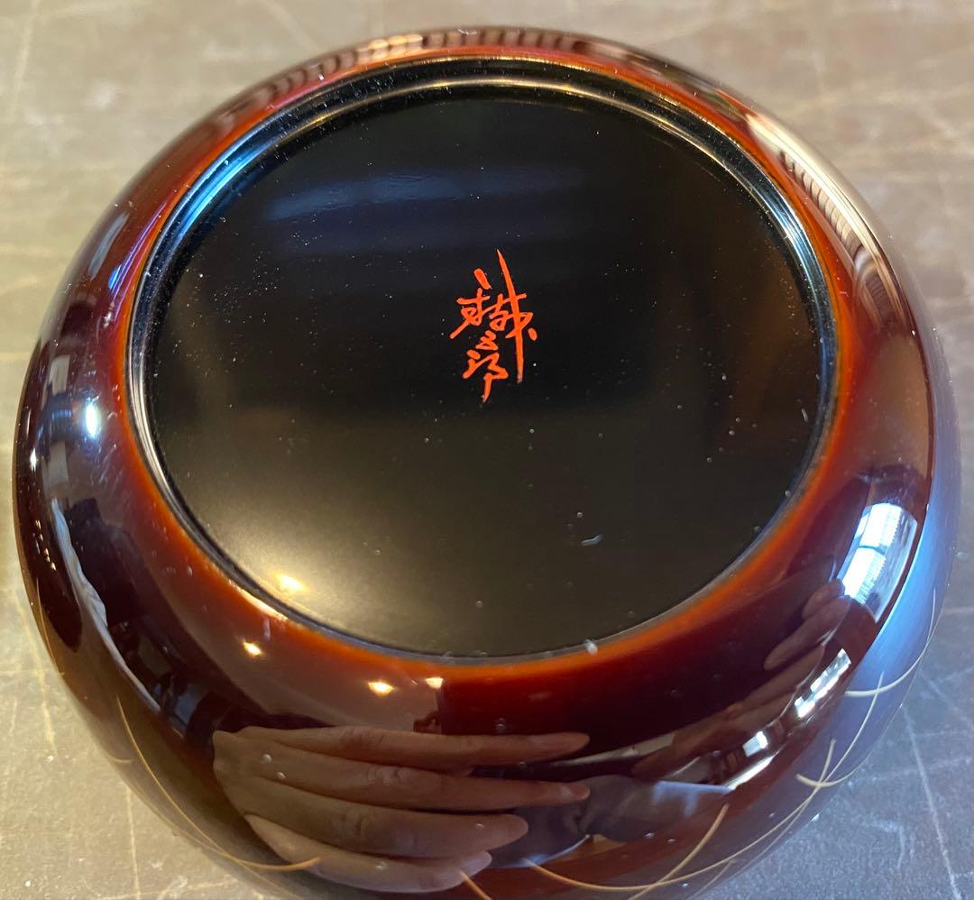 輪島塗　棗　蒔絵・松虫（鈴虫）　　　　鈴谷鐵五郎作 ・茶道具　ヴィンテージ　レア