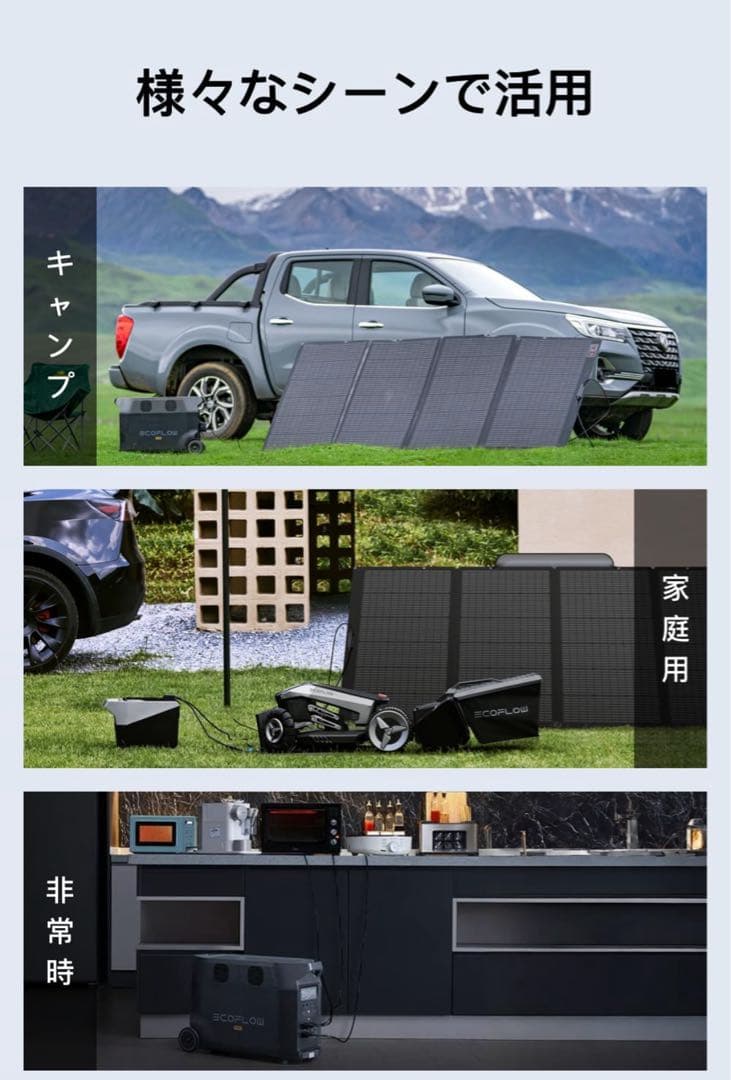 400W ソーラーパネル ポータブル電源用　エコフロー　ECO flow