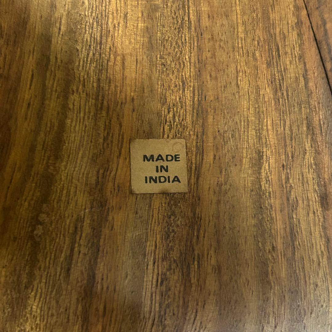 インド製 サイドテーブル ナイトテーブル　飾り台 花台 輸入家具 アンティーク