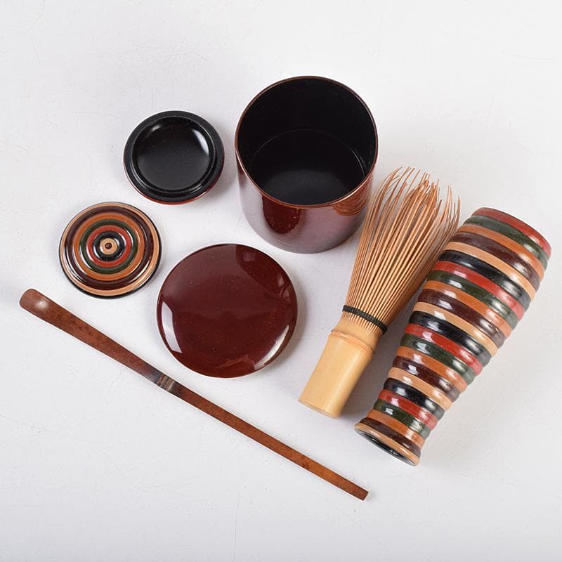 茶道具　春慶塗　利休茶箱　茶碗　振出など　九点　一式　仕覆付　M　R9344