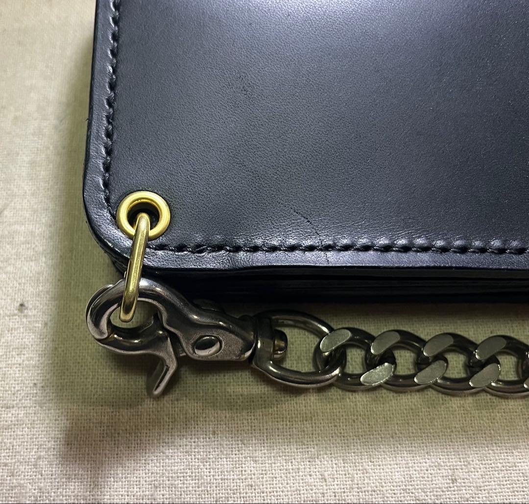 ミドル トラッカーウォレット 姫路レザー タンニン鞣し ギターピックポケット付き