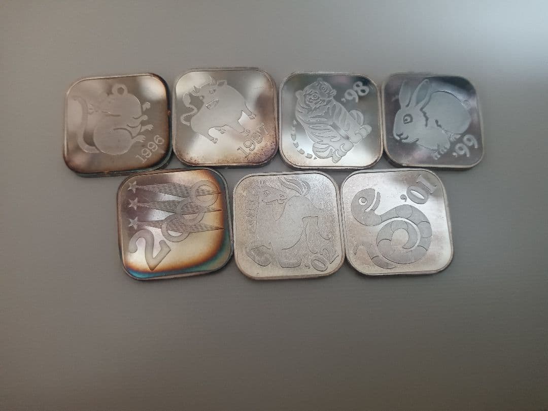 桜の通り抜け　純銀製干支メダル7枚