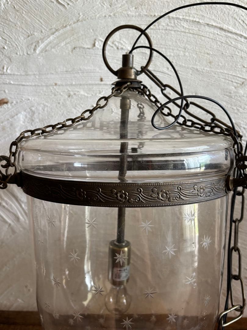 コロニアルスタイル　ガラスランプ　天井ライト