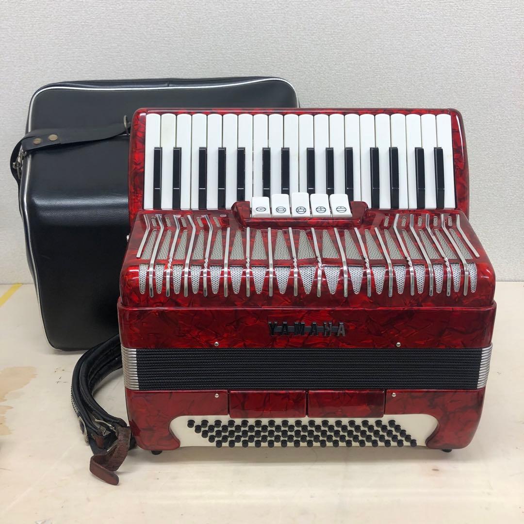 【レア】YAMAHA ヤマハ アコーディオン レッド 34鍵 80ボタン 赤