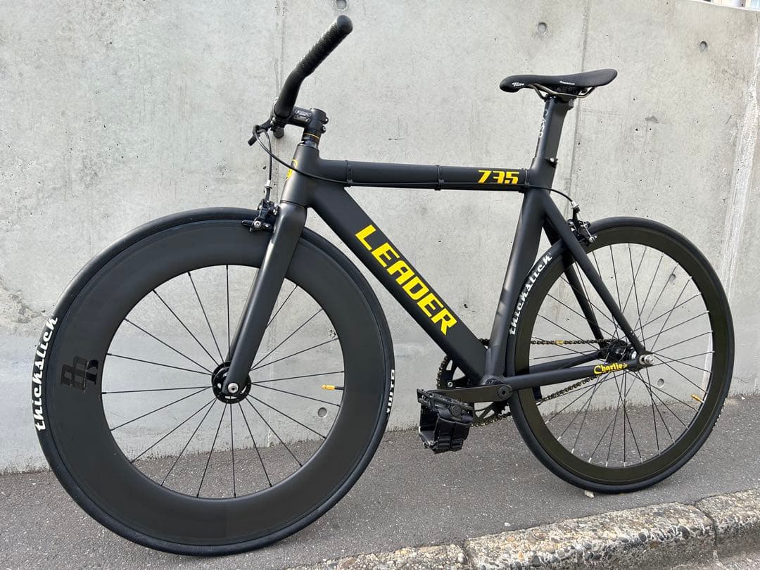 LEADER BIKE 735 TR CUSTOM M黒黄色 エアロピストバイク