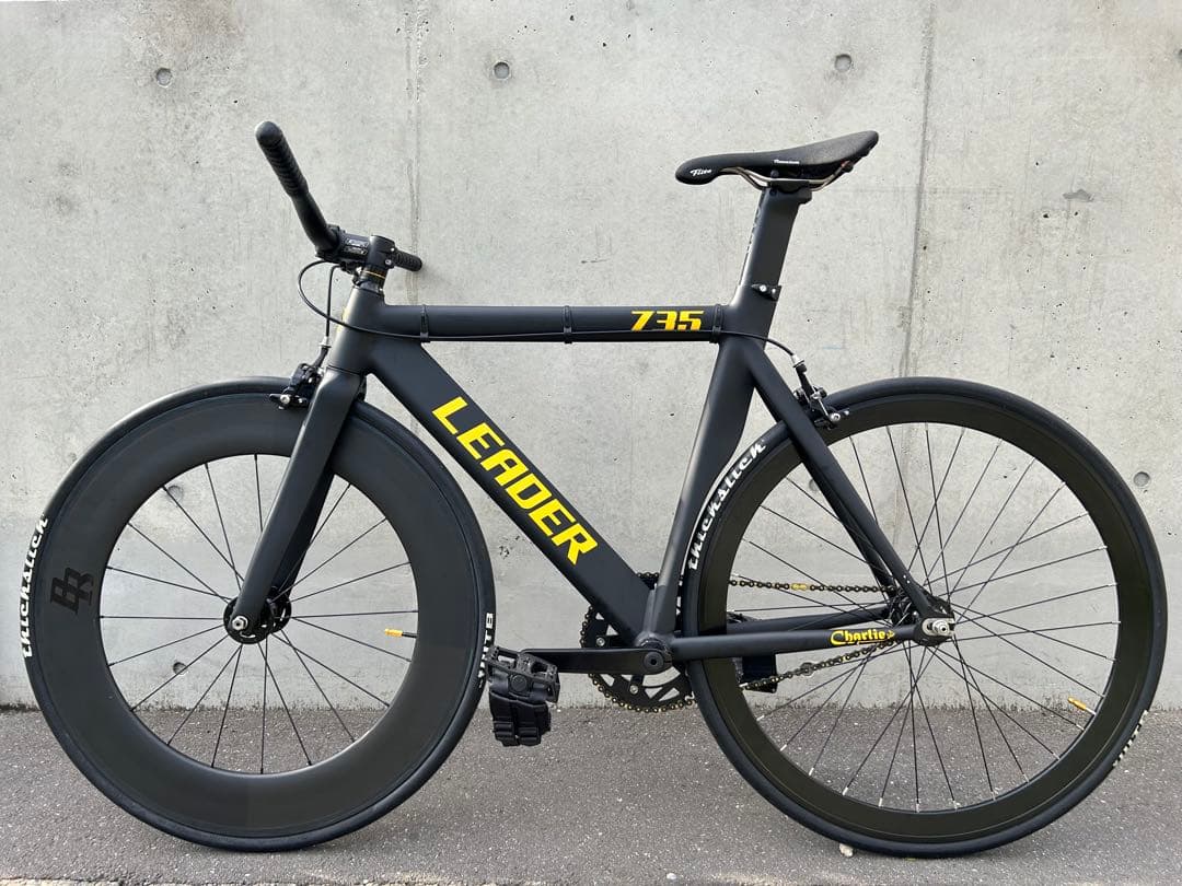 LEADER BIKE 735 TR CUSTOM M黒黄色 エアロピストバイク