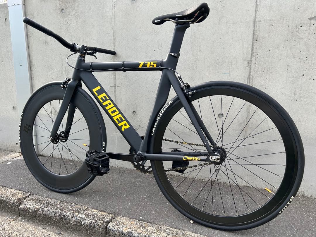 LEADER BIKE 735 TR CUSTOM M黒黄色 エアロピストバイク