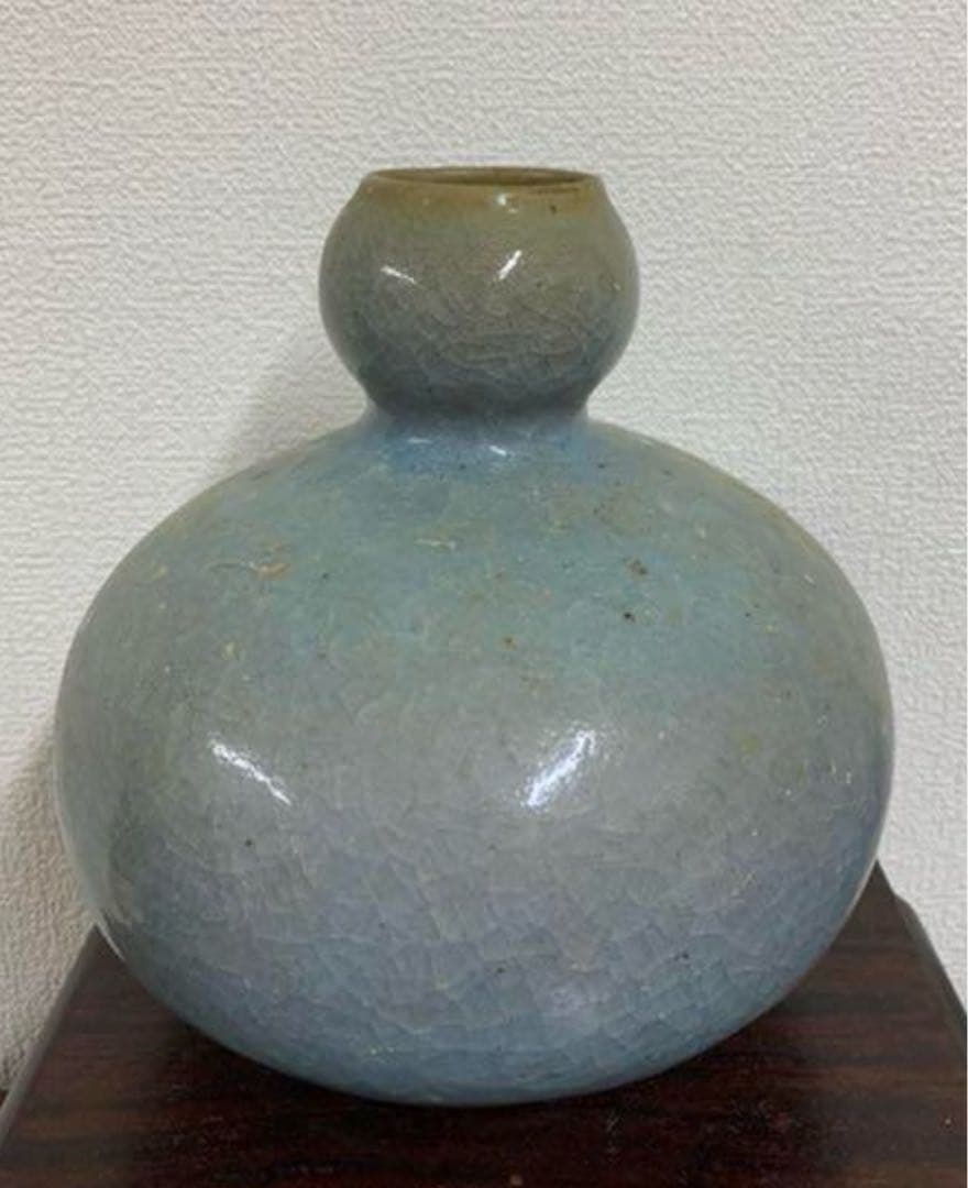【希少品】中国古美術　宋時代　鈞窯澱青釉瓢箪花瓶Y02