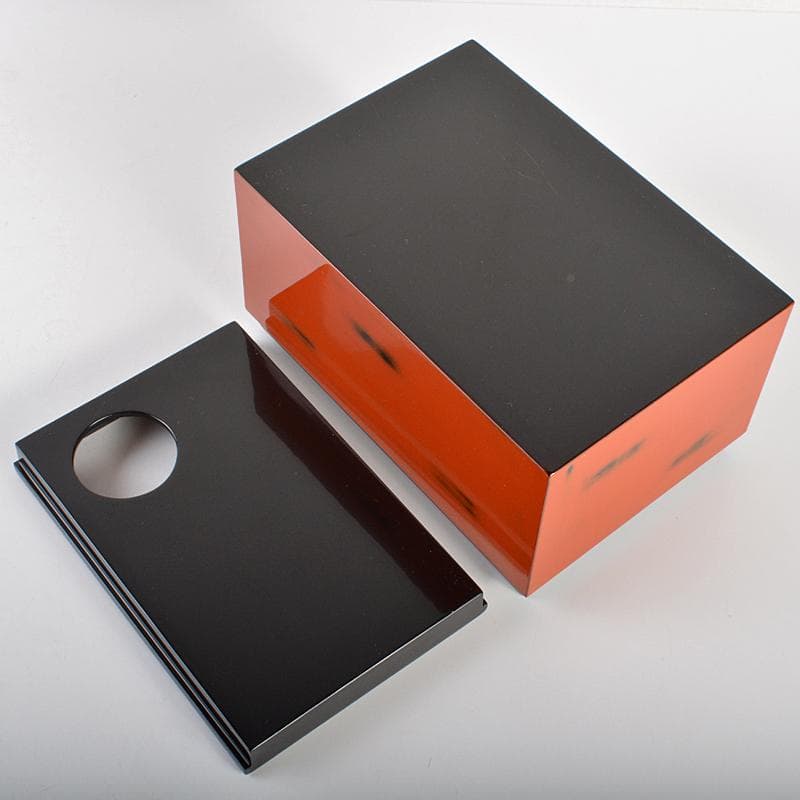 茶道具　朱塗　茶箱　黒茶碗　平安春峰作振出など　五点　一式　V　R6873