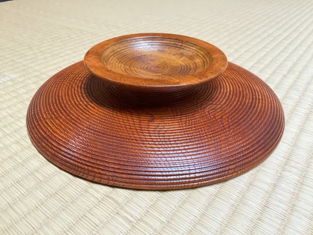 萩井好斎　ろくろ目足付菓子器072