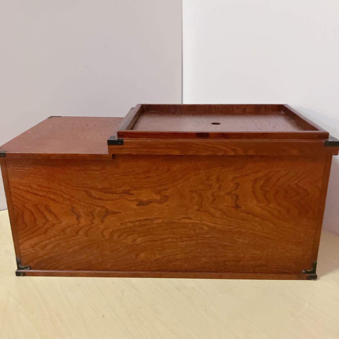 囲炉裏　木製　火鉢　火箸　灰付き　アンティーク　囲炉裏テーブル　古民具 和用具