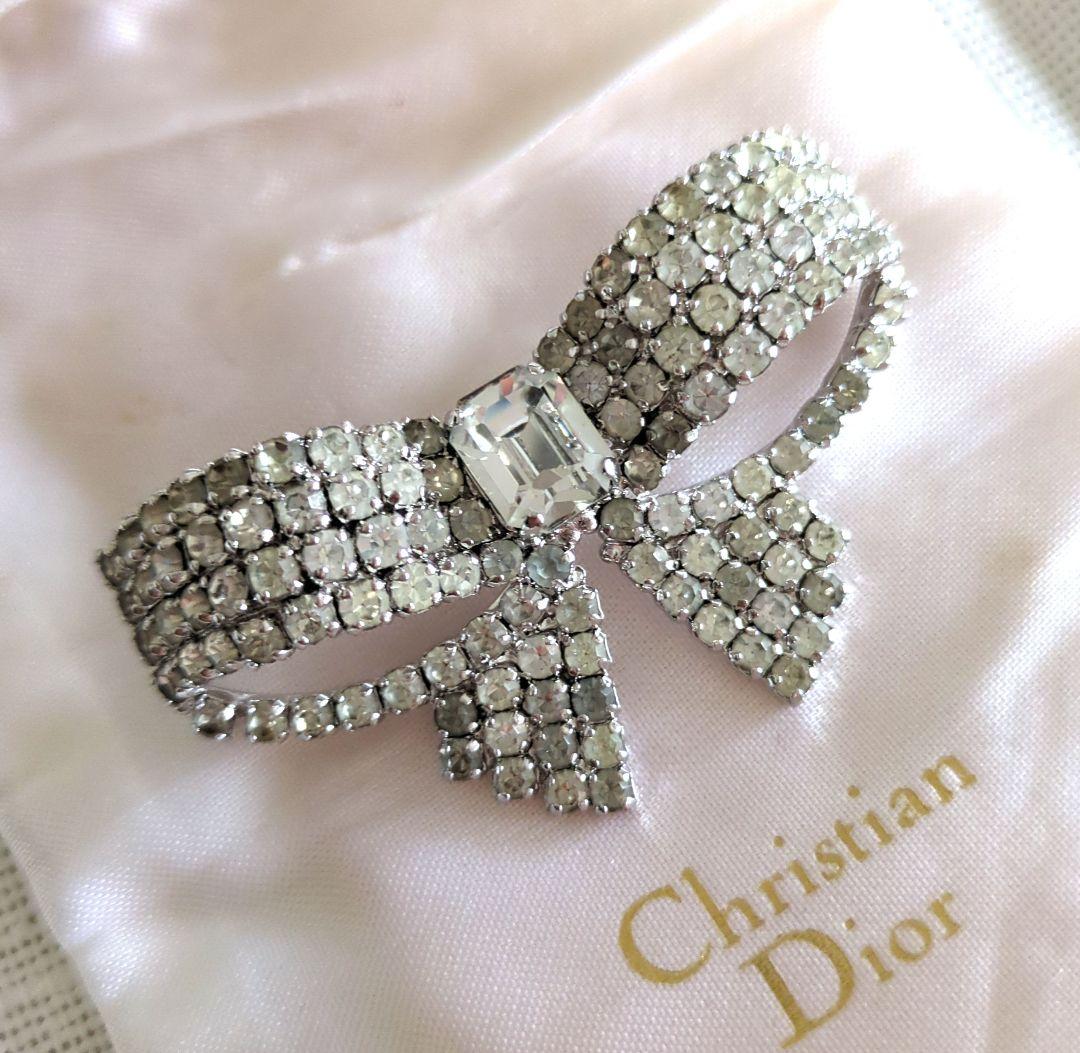 Christian Dior リボン型ブローチ