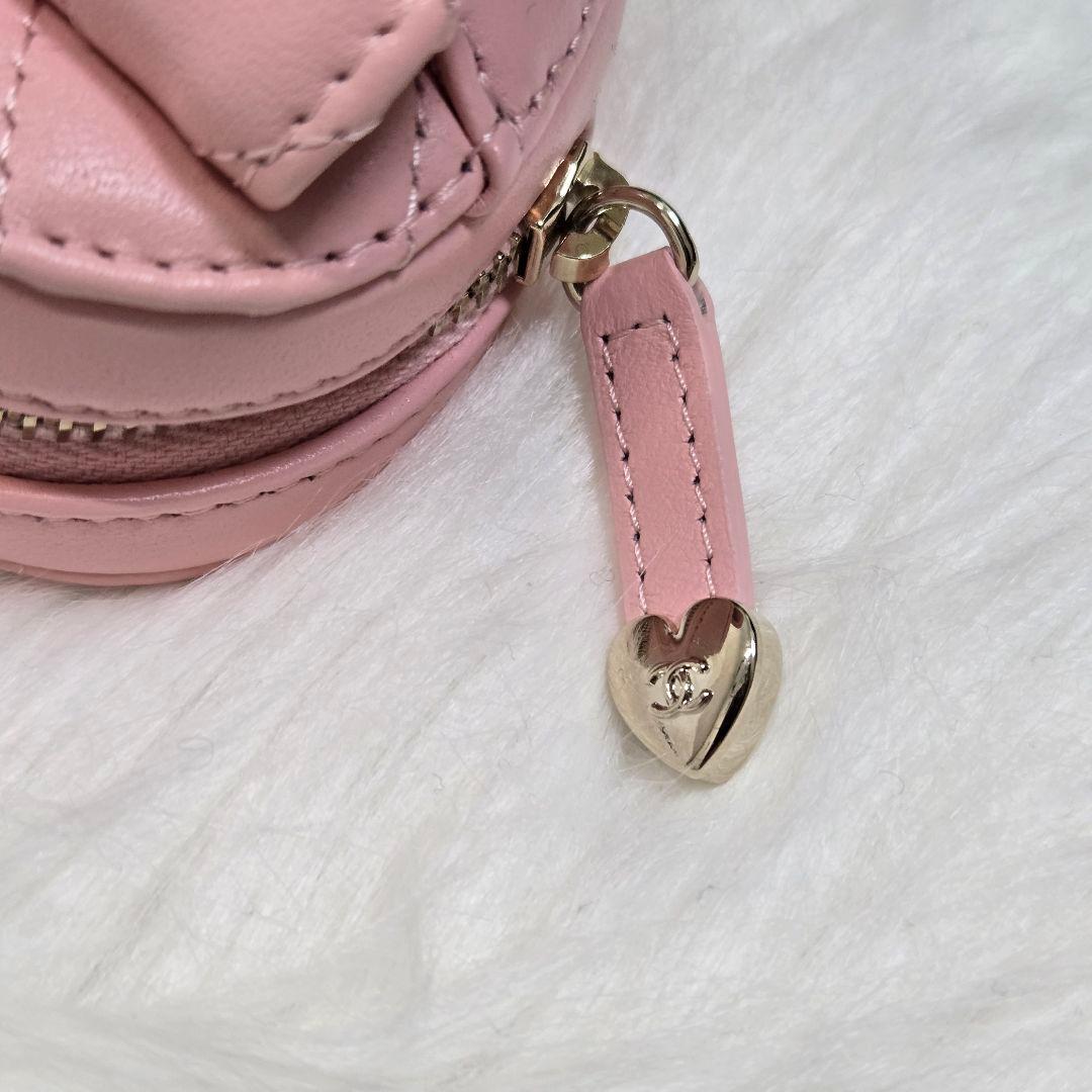 CHANEL シャネル　ハート　バッグチャーム　ケース ピンク