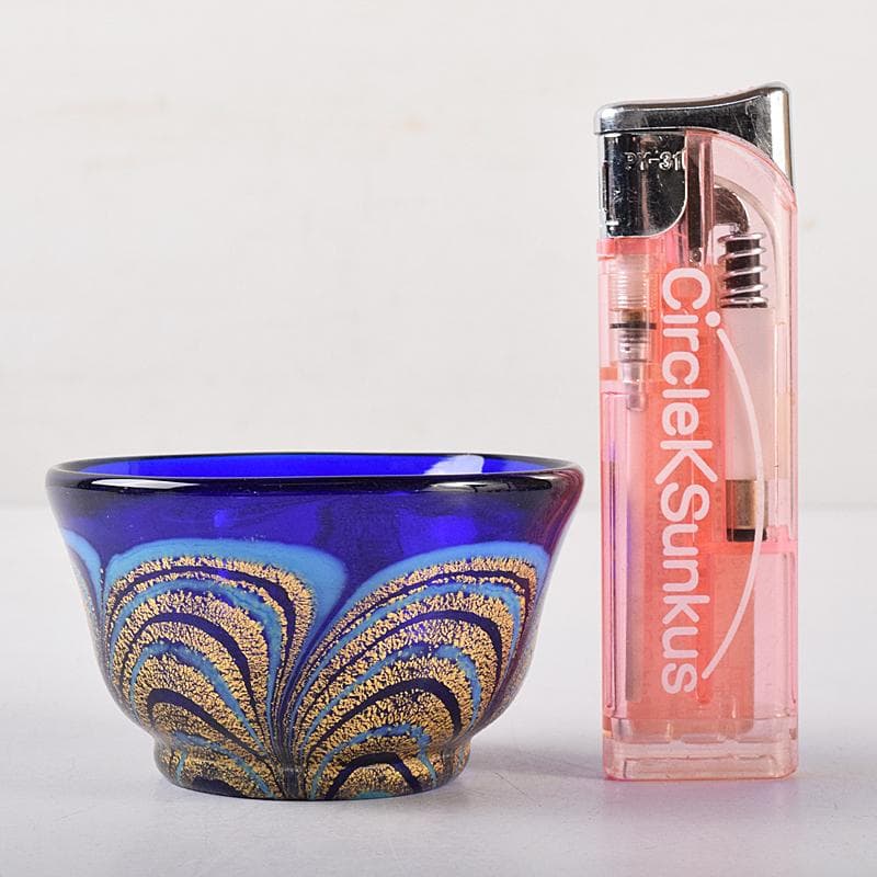 ガラス工芸　岩田久利作　盃　共箱　V　R8672