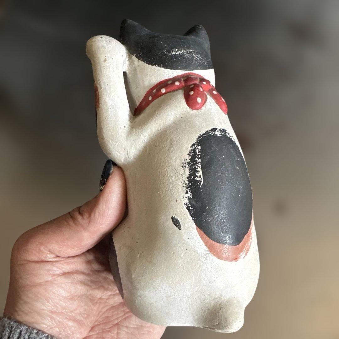 瀬戸焼　土人形　多色 招き猫 置物縁起物　猫　まねきねこ