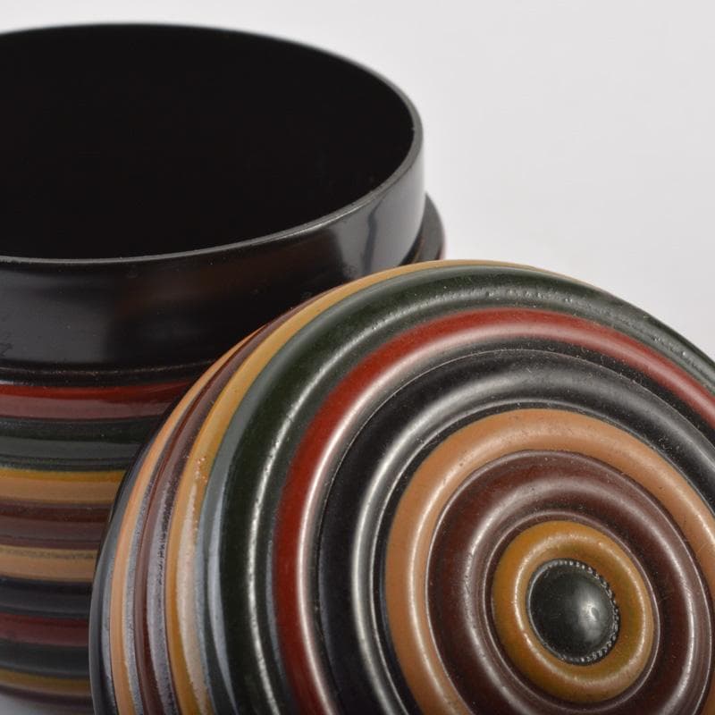 茶道具　漆塗　茶箱　黒楽茶碗　独楽棗など　七点　一式　V　6549