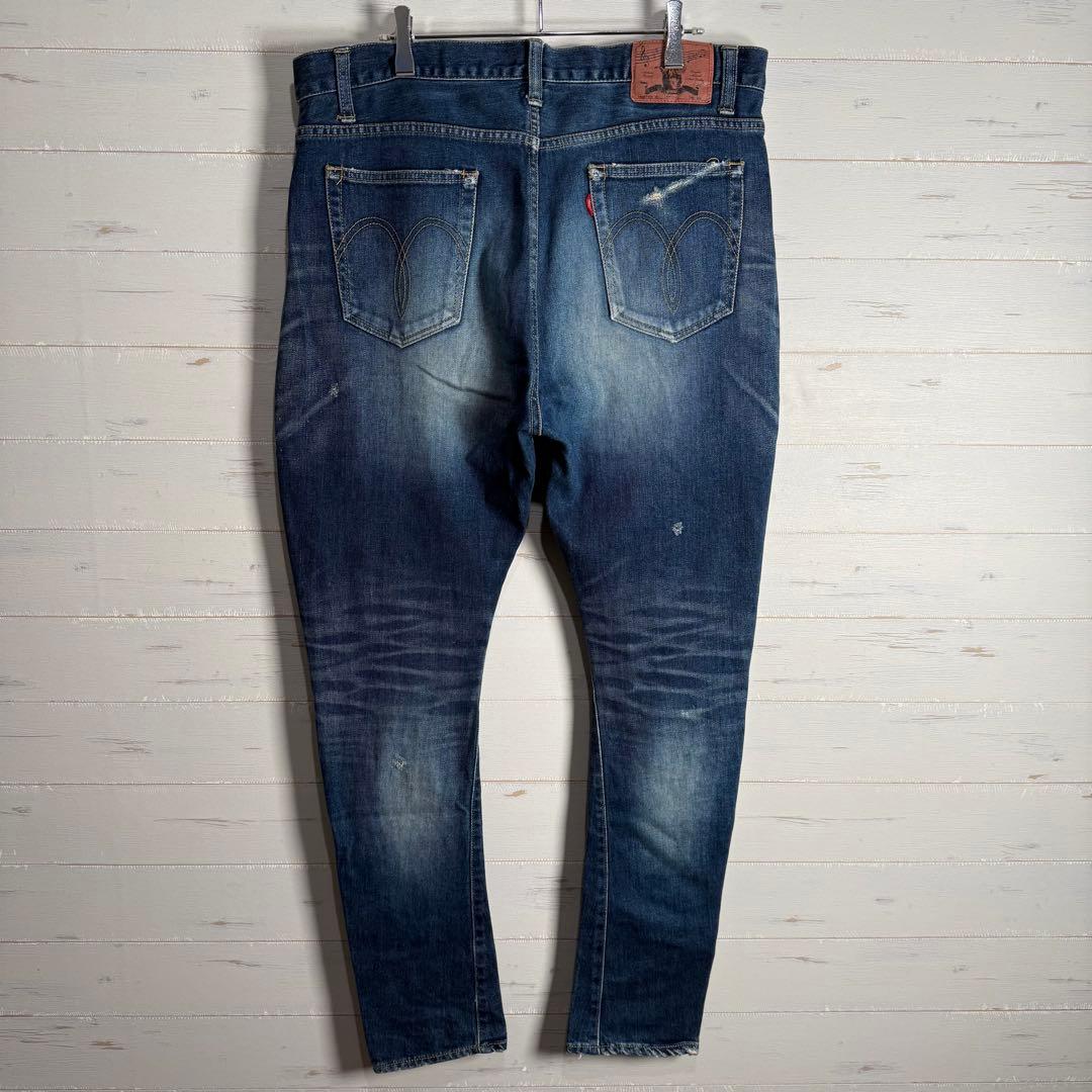 glamb グラム サルエルパンツ ダメージ加工 インディゴ L.