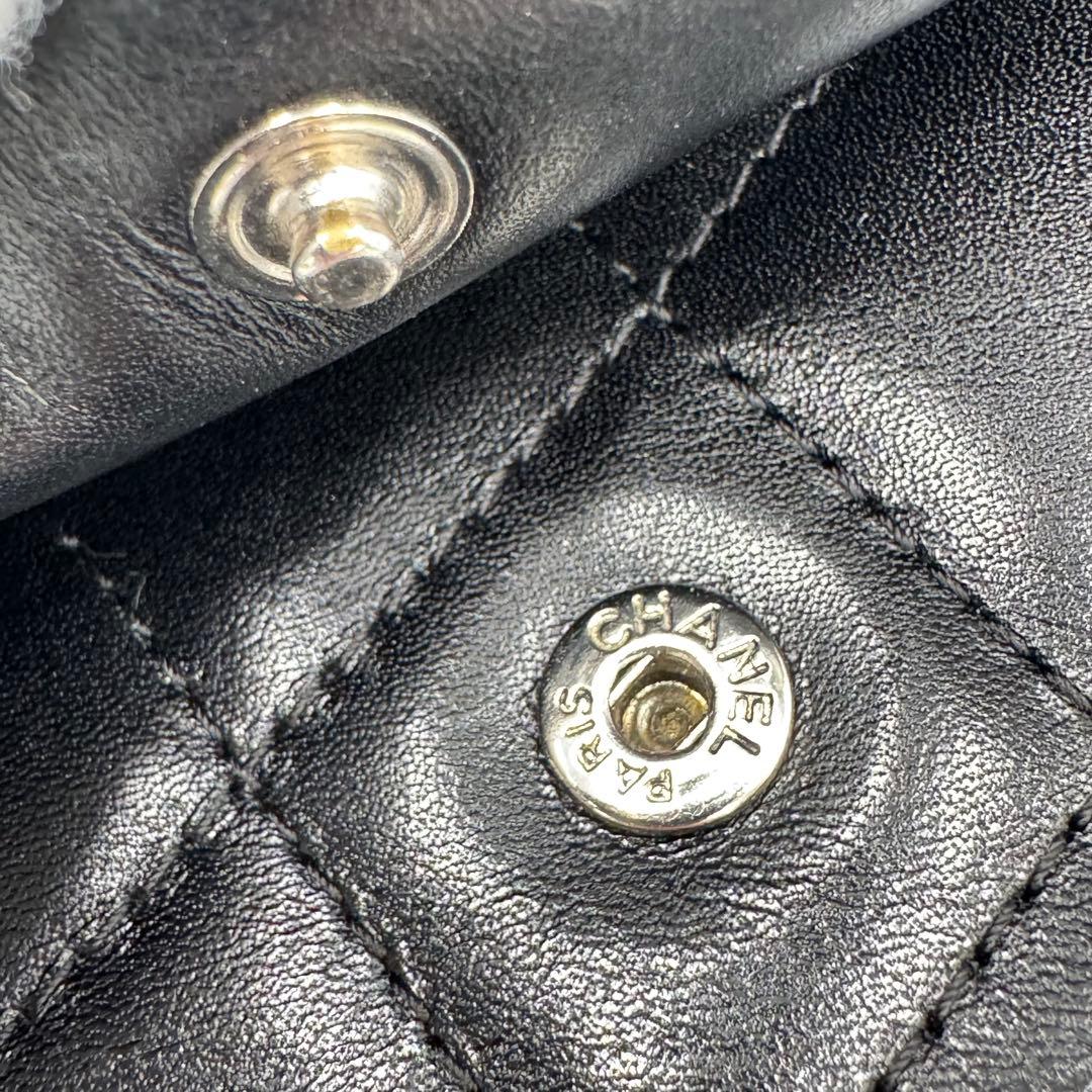 CHANEL シャネル カンボンライン レザー 二つ折り財布 コンパクト財布