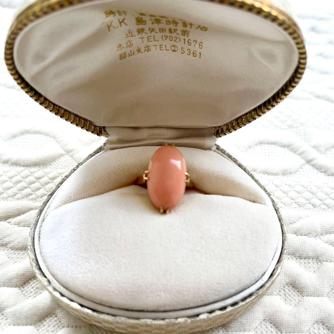 珊瑚　ゴールドリング　k18