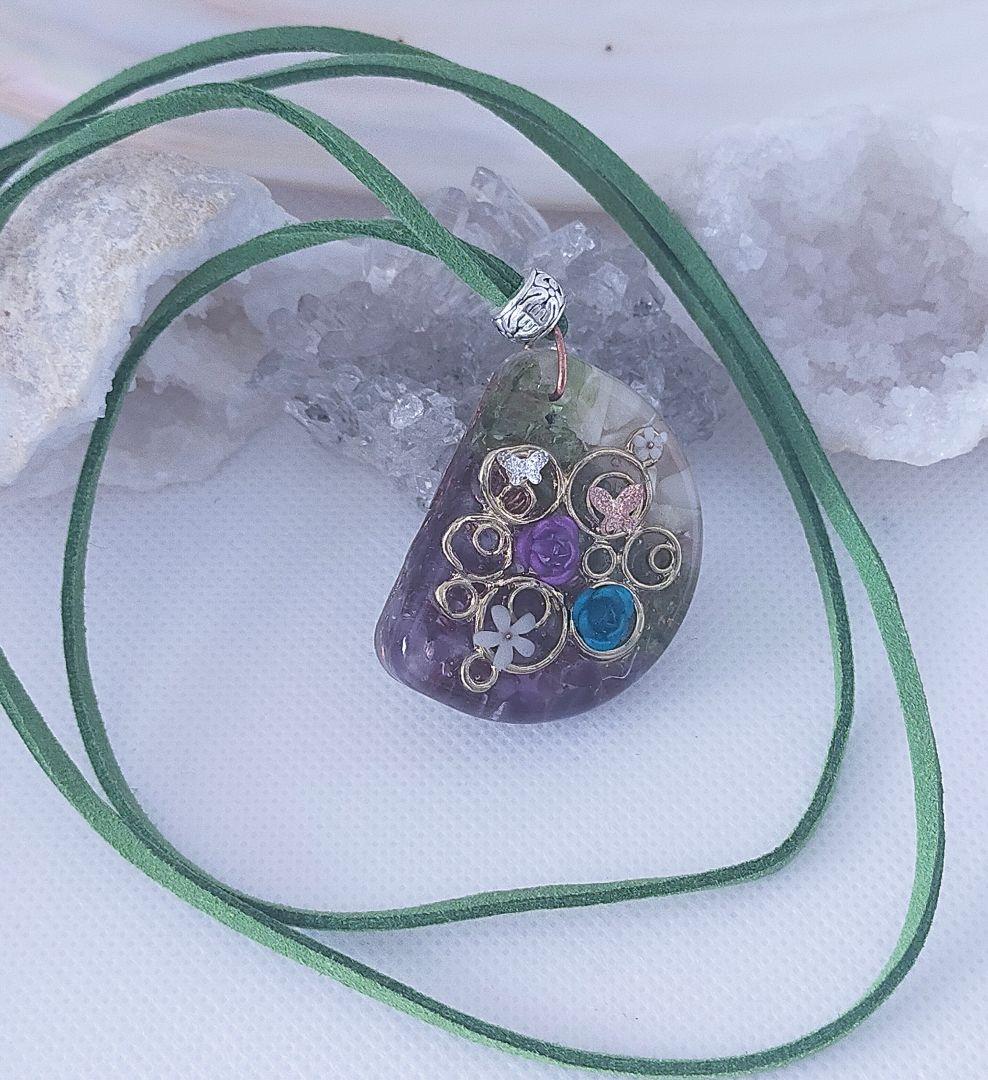 P514 オルゴナイト　天然石　パワーストーン　ネックレス　ペンダント