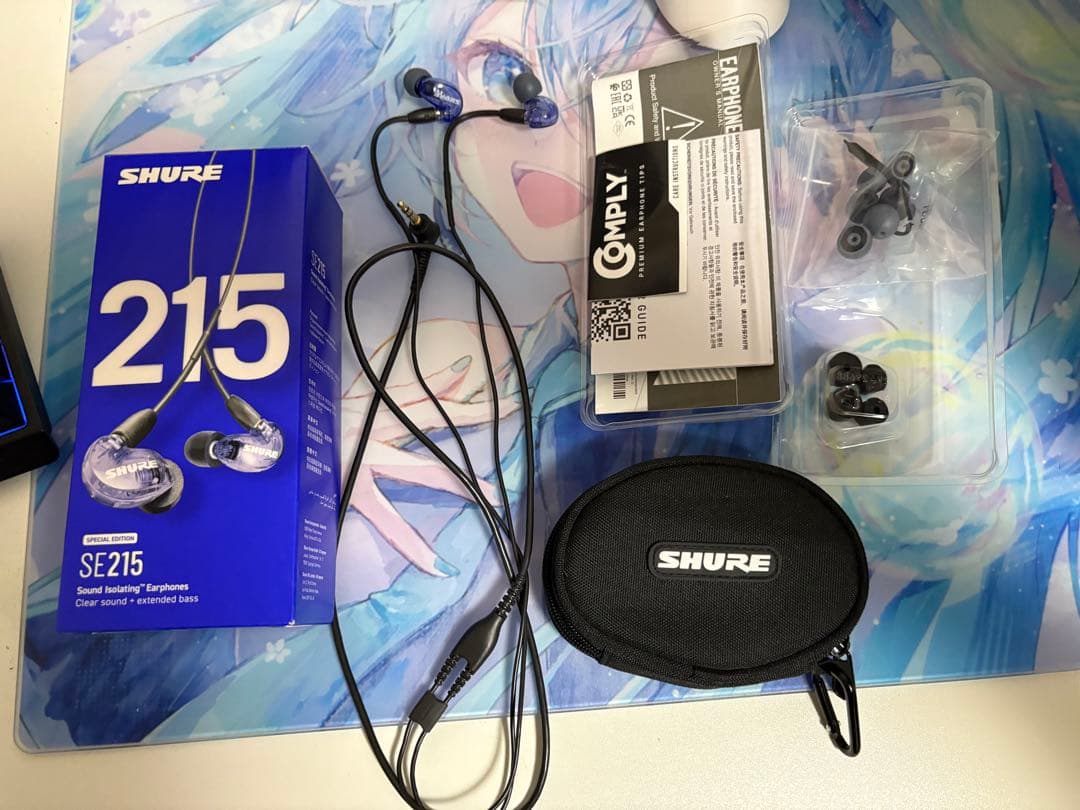 SHURE SE215 パープル イヤフォン