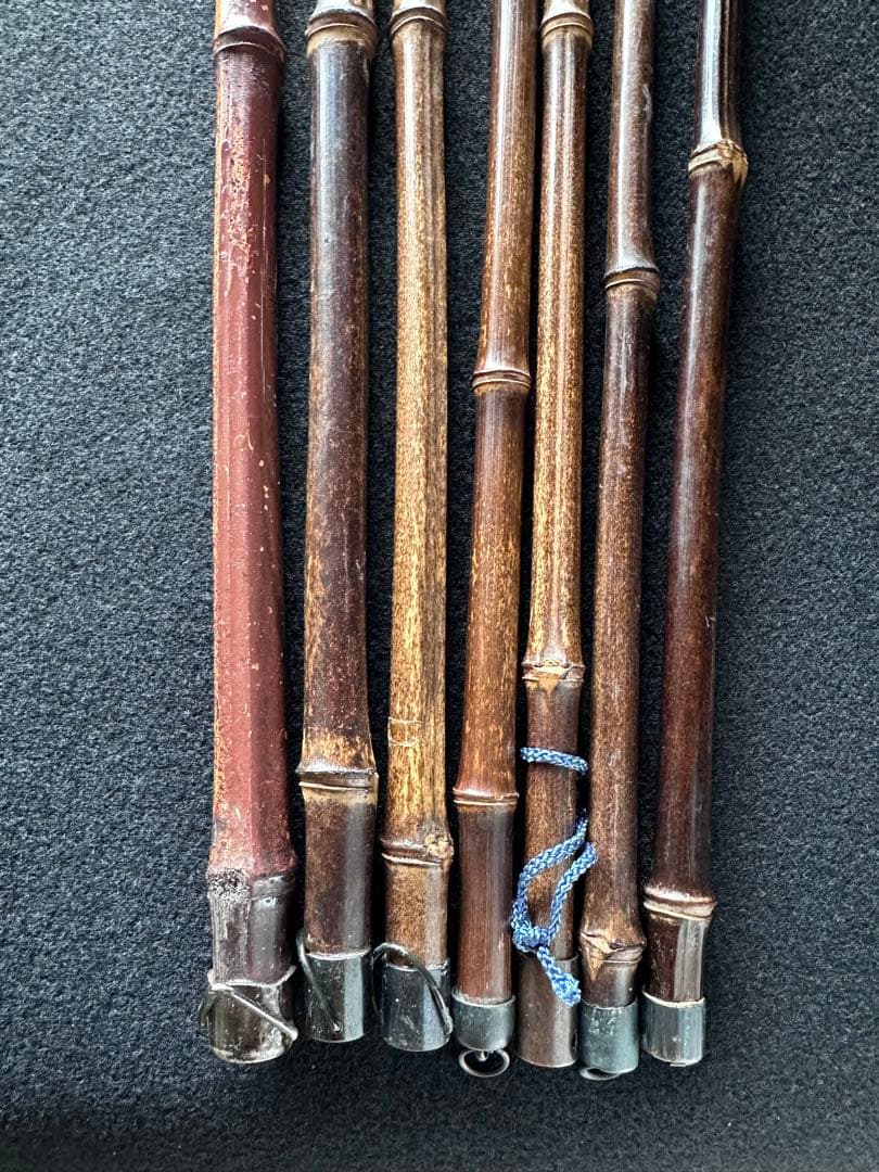 矢筈 掛け軸用 まとめ売り7点セット 古道具 竹 やはず インテリア 中古