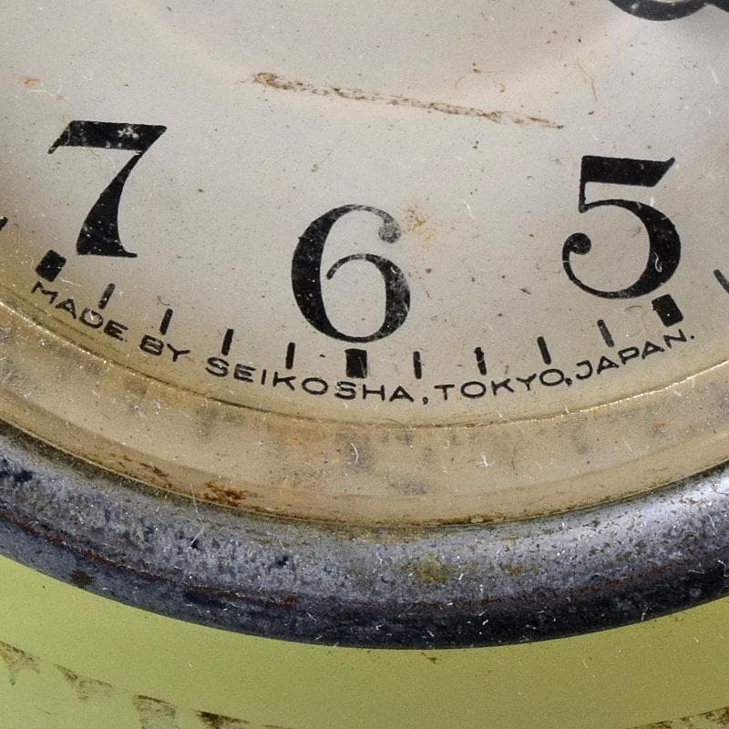 アンティーク　精工舎　ウランガラス　手巻き置時計　ジャンク品　V　R7735