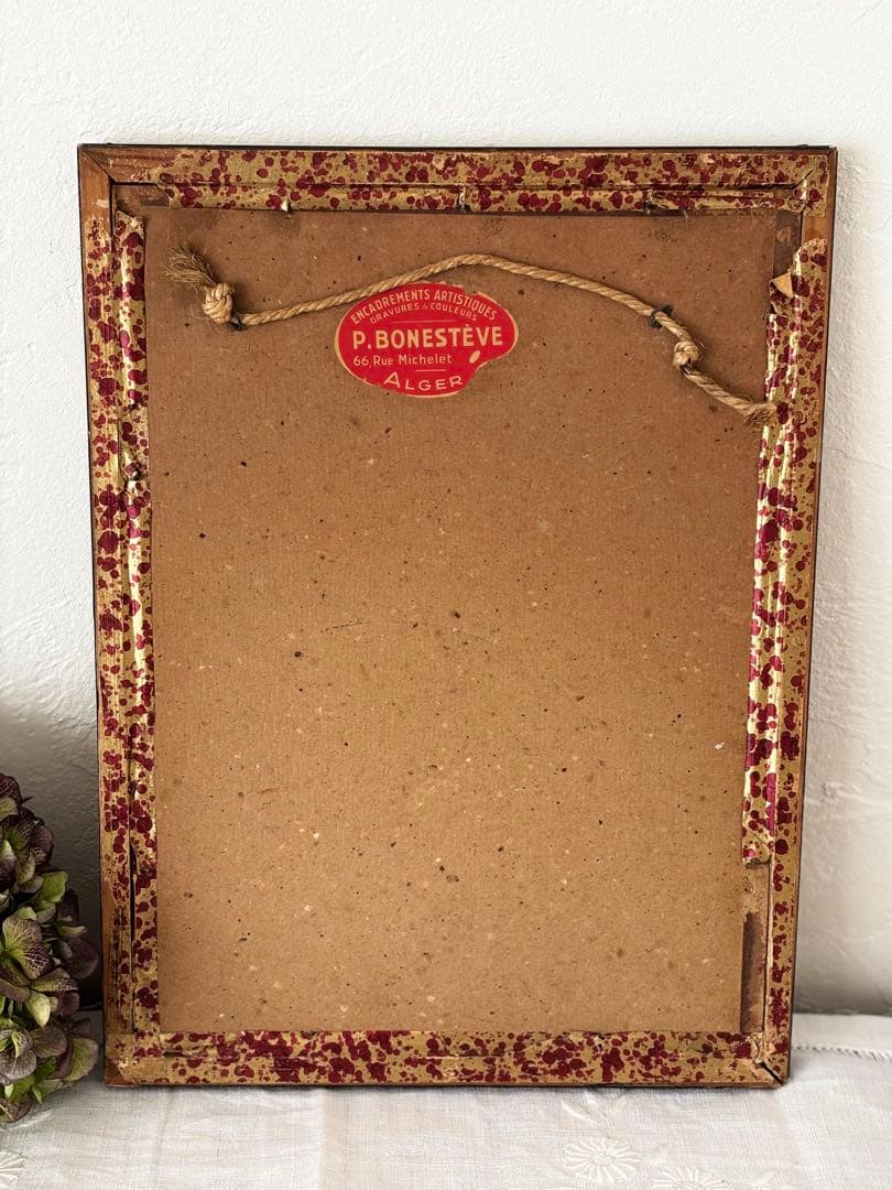 フランス　蚤の市　額　フレーム　壁掛け　ブロカント