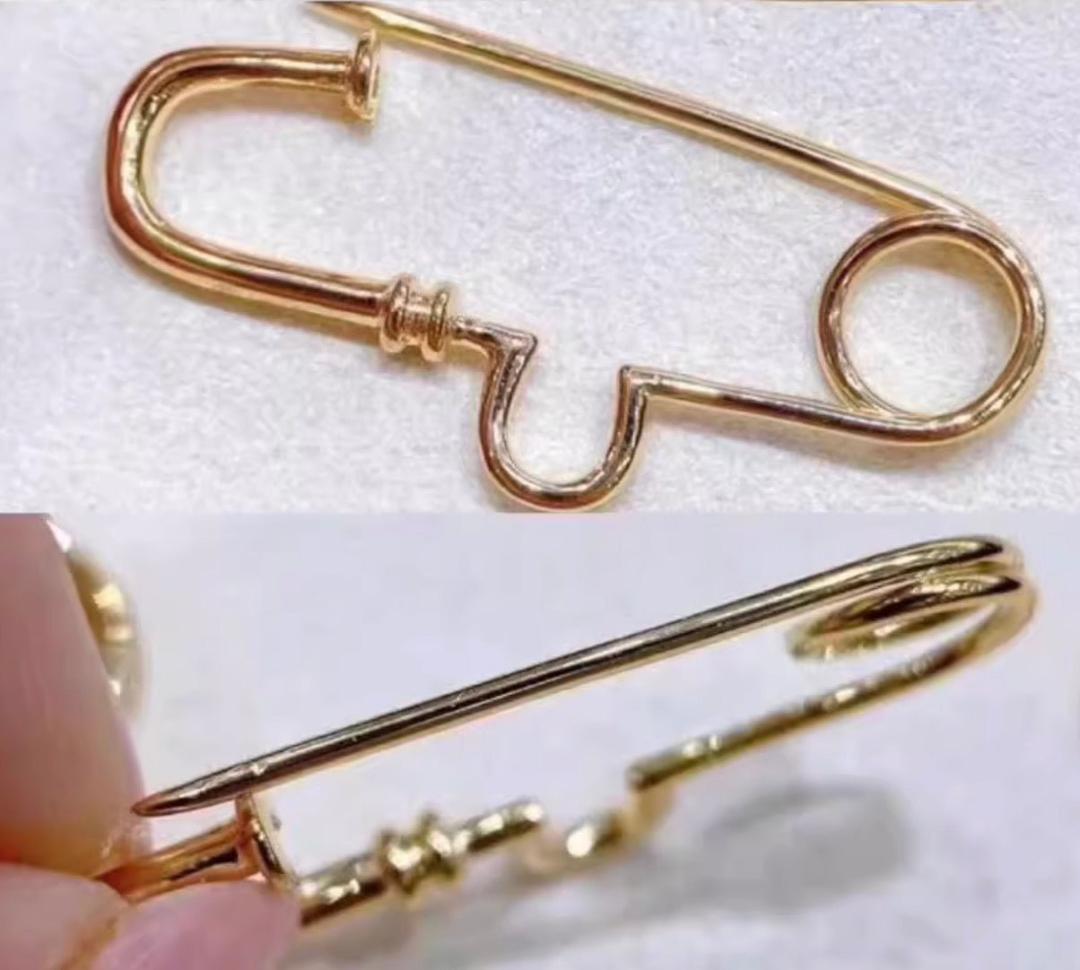 K18YG WG PG ブローチ 安全ピン チャーム留め ピアス 繋ぎ 18K