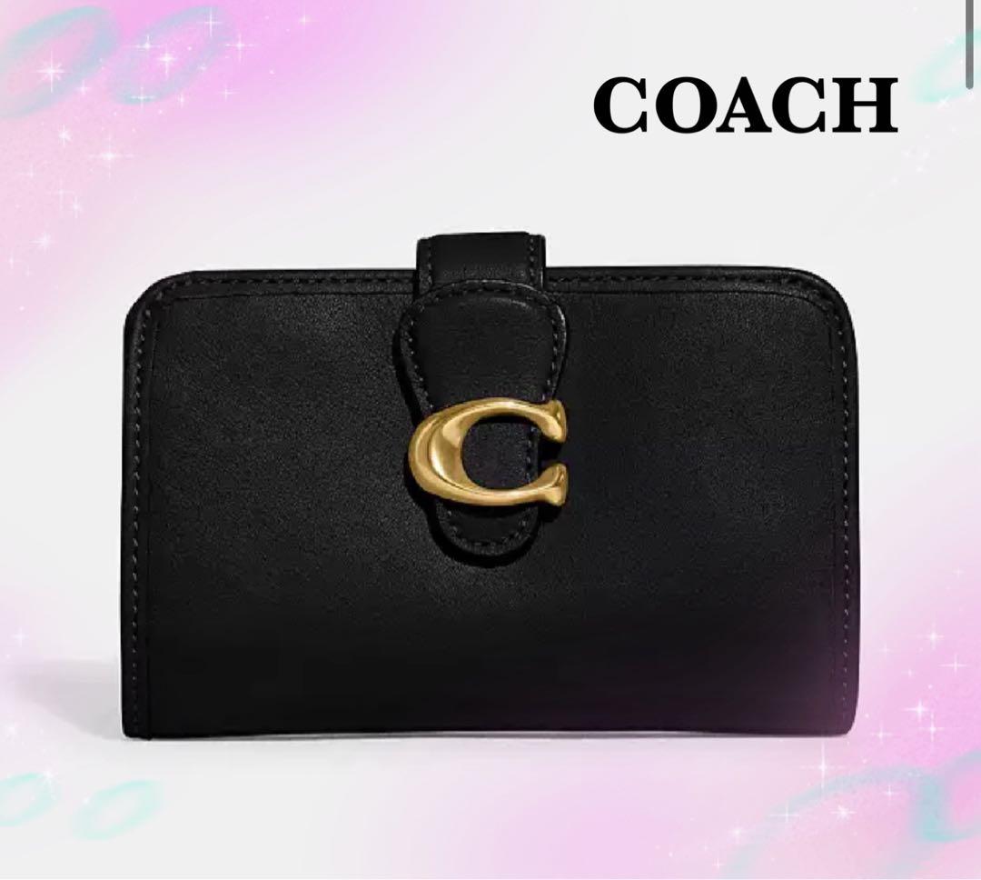 【大人気商品】COACH コーチ タビーミディアムウォレット　黒色
