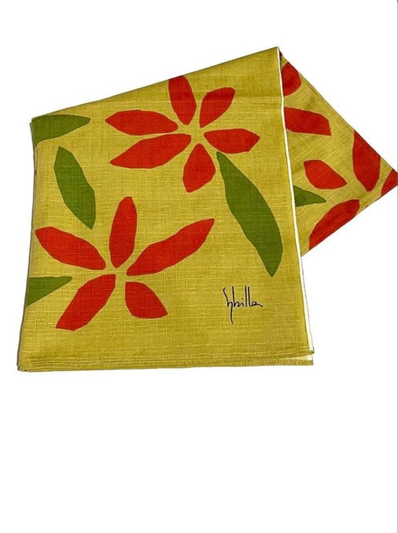 Sybilla シビラ　お花と葉っぱの浴衣と博多織の半幅帯と真田紐と帯留めセット