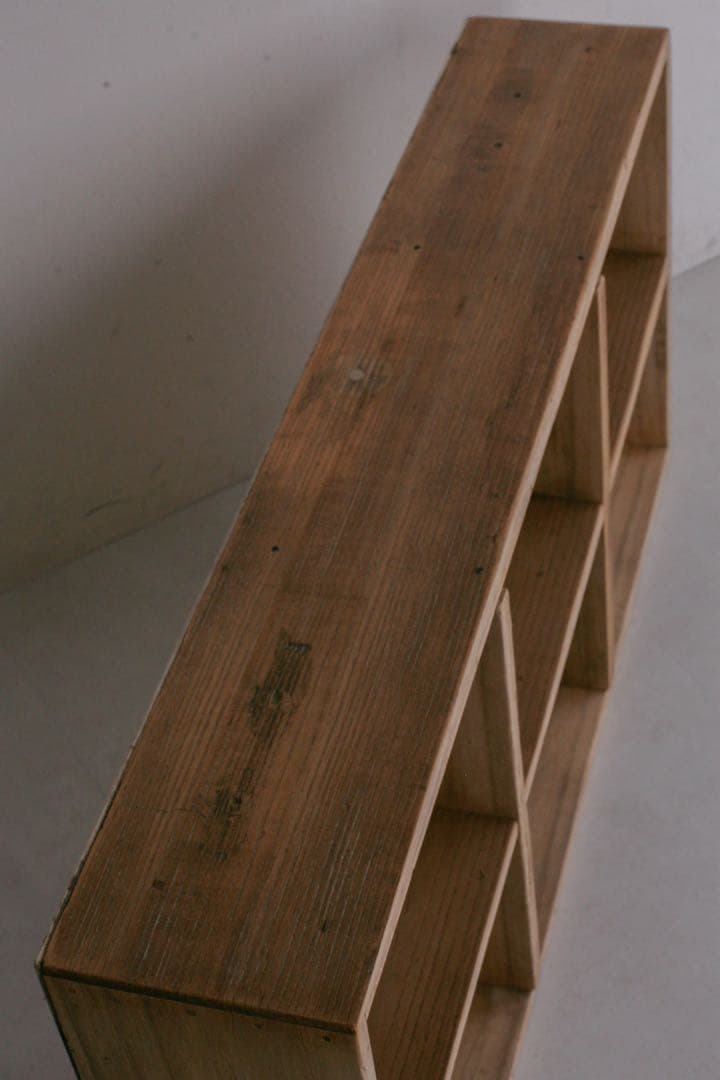 桝目棚 本棚　収納棚　小物入れ　棚　古家具　ヴィンテージ家具