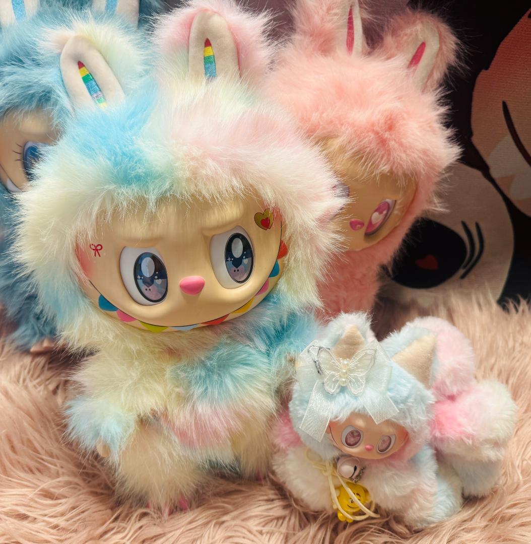 海外限定 ３８ｃｍ ジモモ LABUBU レインボー ぬいぐるみ