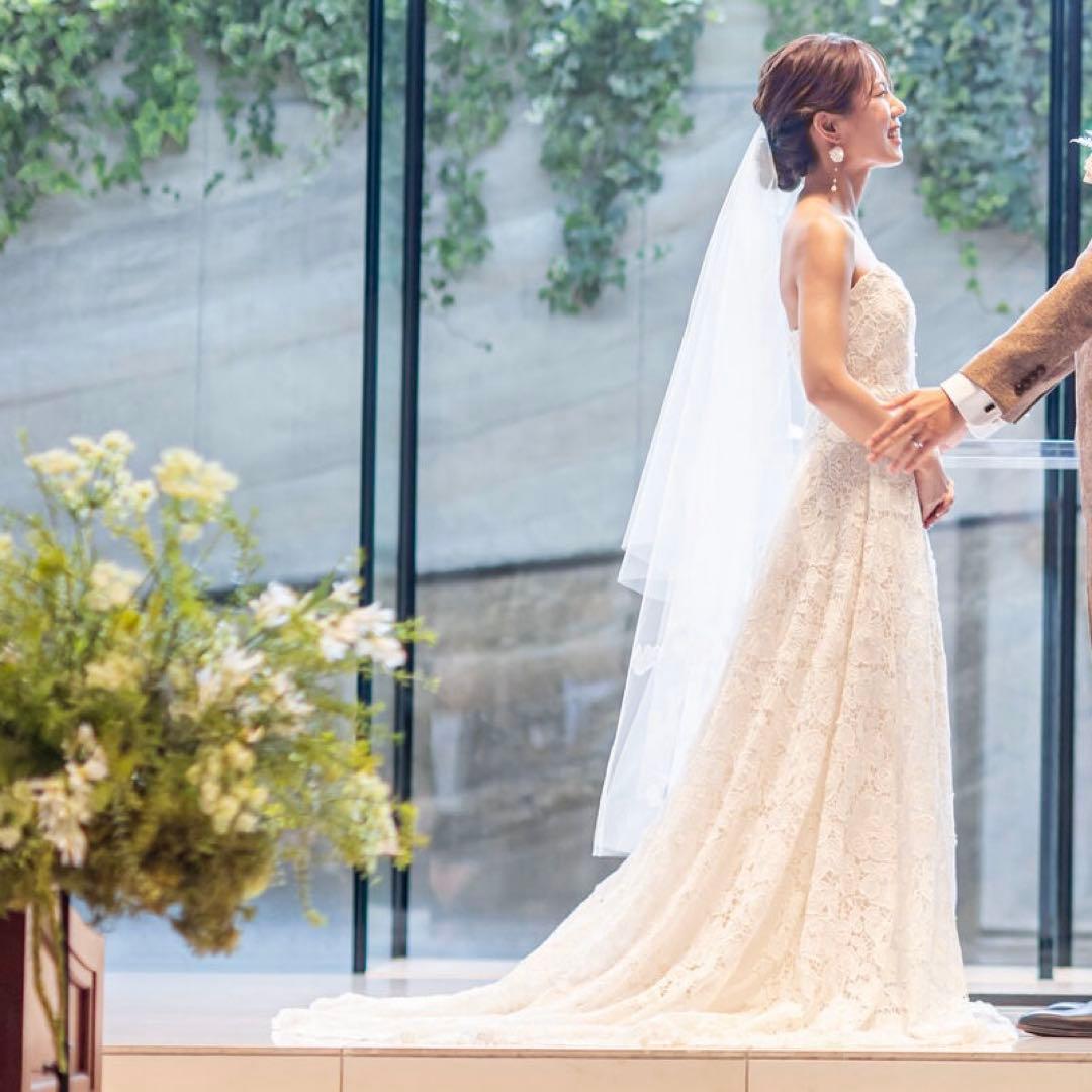 TREATMAISON花柄刺繍ミドルタイプベール　ギャザー無し 80×120cm