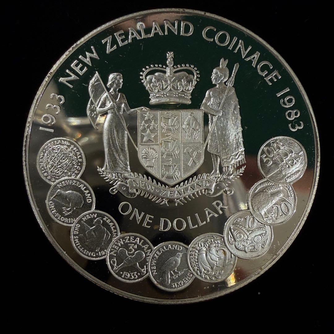 銀*ー様 No.46 アンティーク 銀貨 ニュージーランド 50周年 1983年