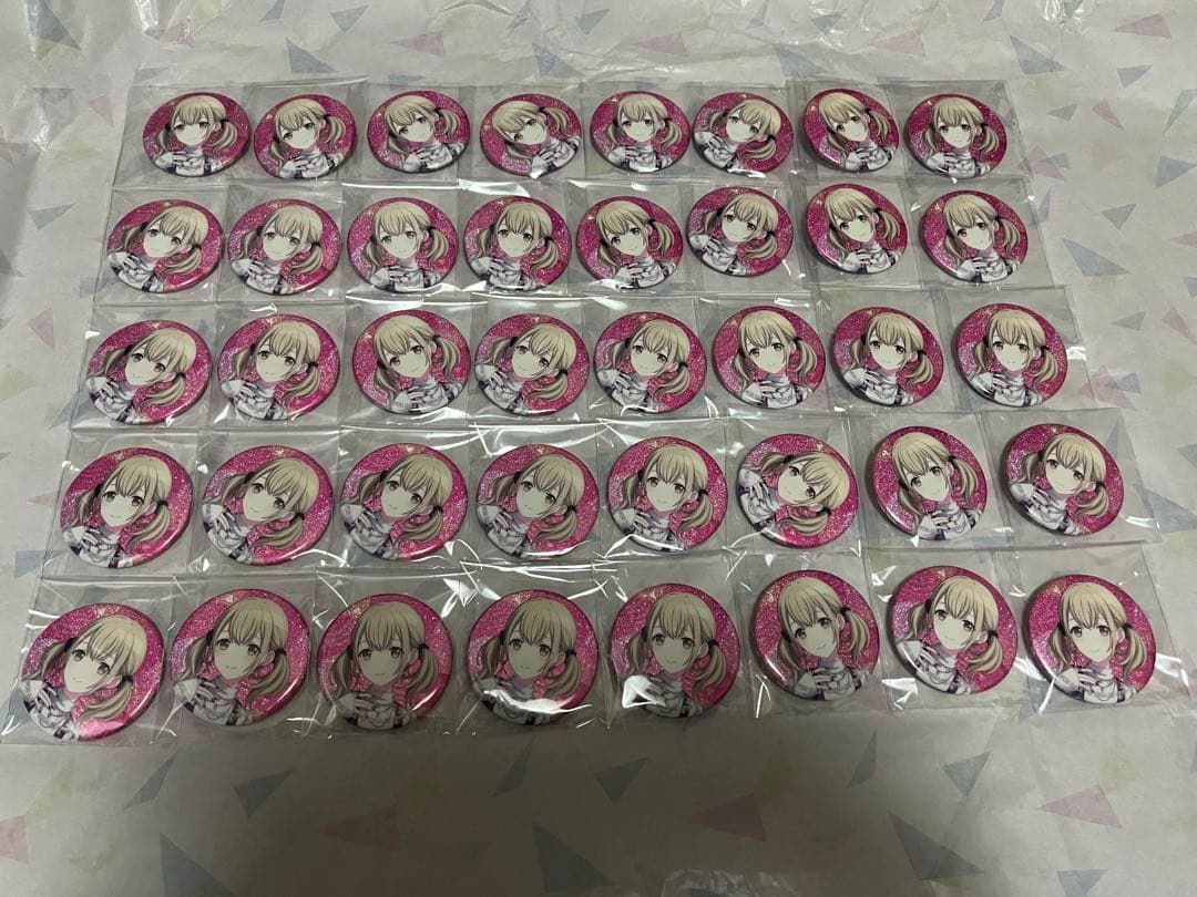プロセカ グリッター缶バッジ グリ缶 BOX特典 41A 小豆沢こはね 40点