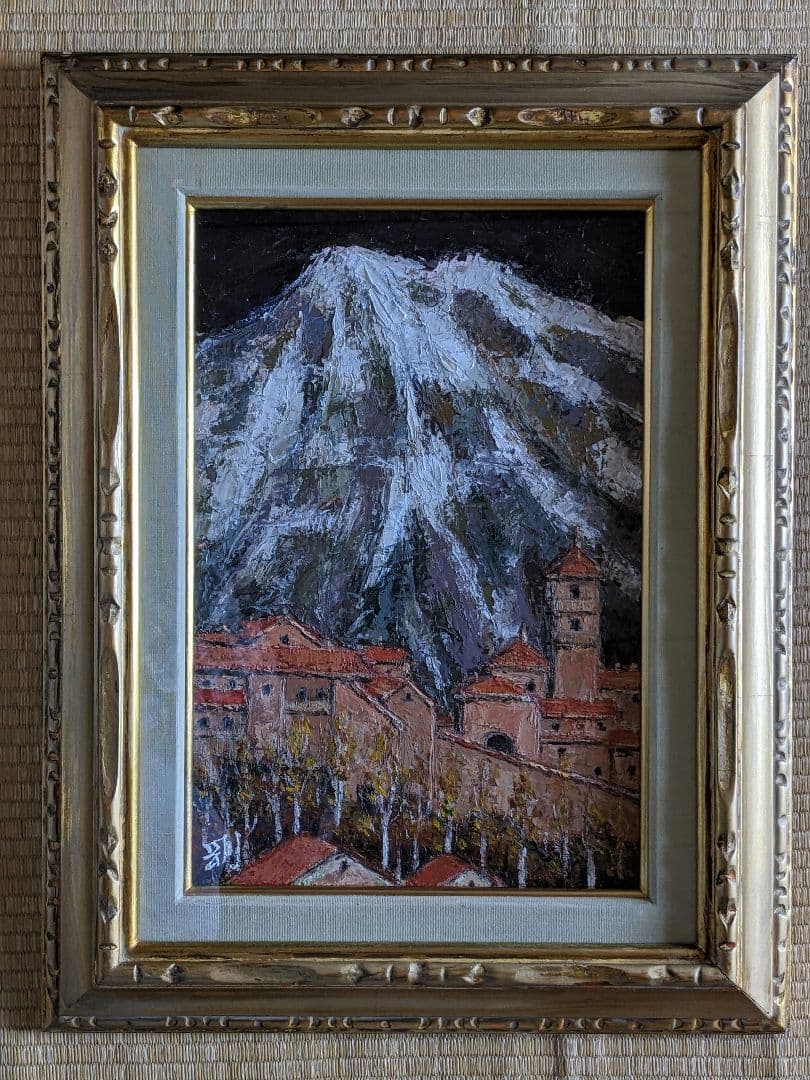 ♦大野剛正 ピレネーの残雪 入賞作品 油彩画 コレクション 骨董品 アンティーク