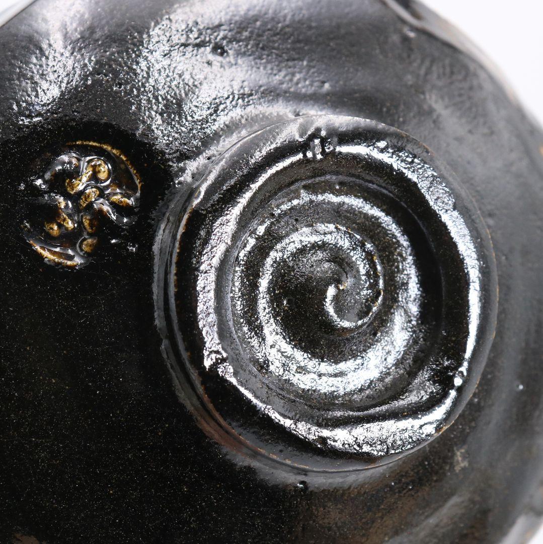 佐々木松楽作 黒楽茶碗 前大徳寺 大橋香林書付 茶道具 共箱　C894