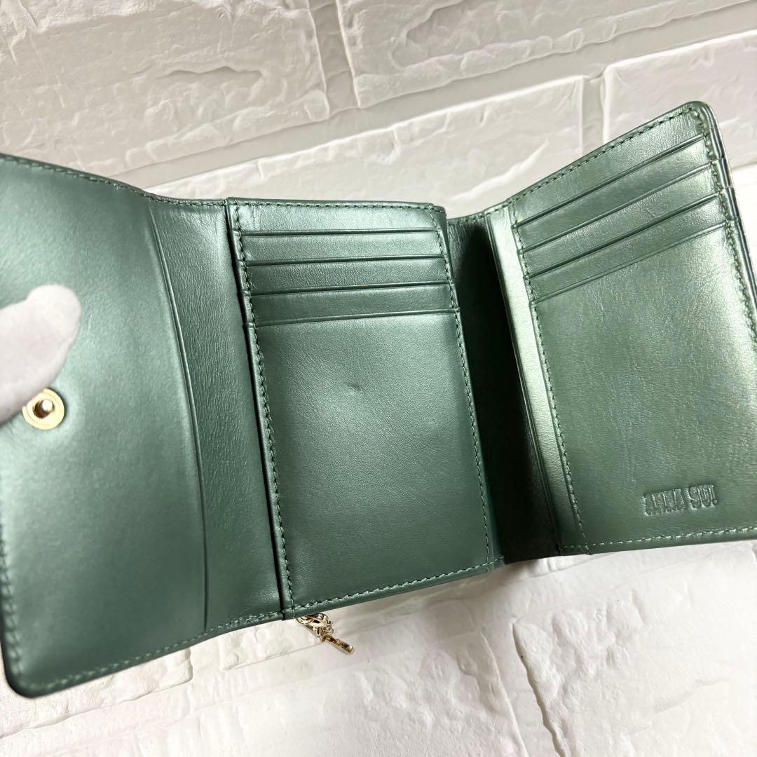 【未使用】ANNA SUI アナスイ　ローズハート がま口二つ折り財布 ミント