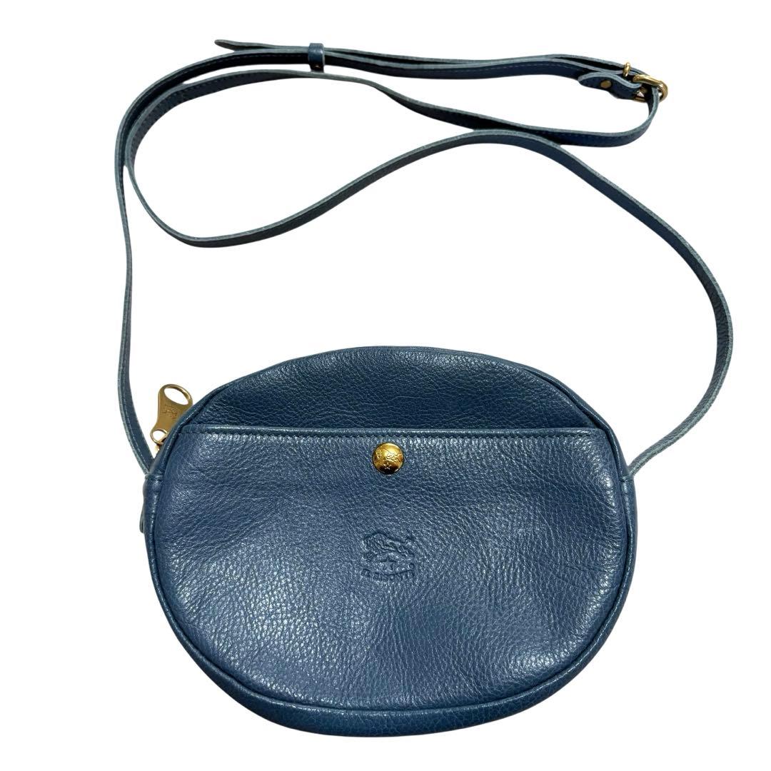 極美品 IL BISONTE ミニ ショルダーバッグ ブルー