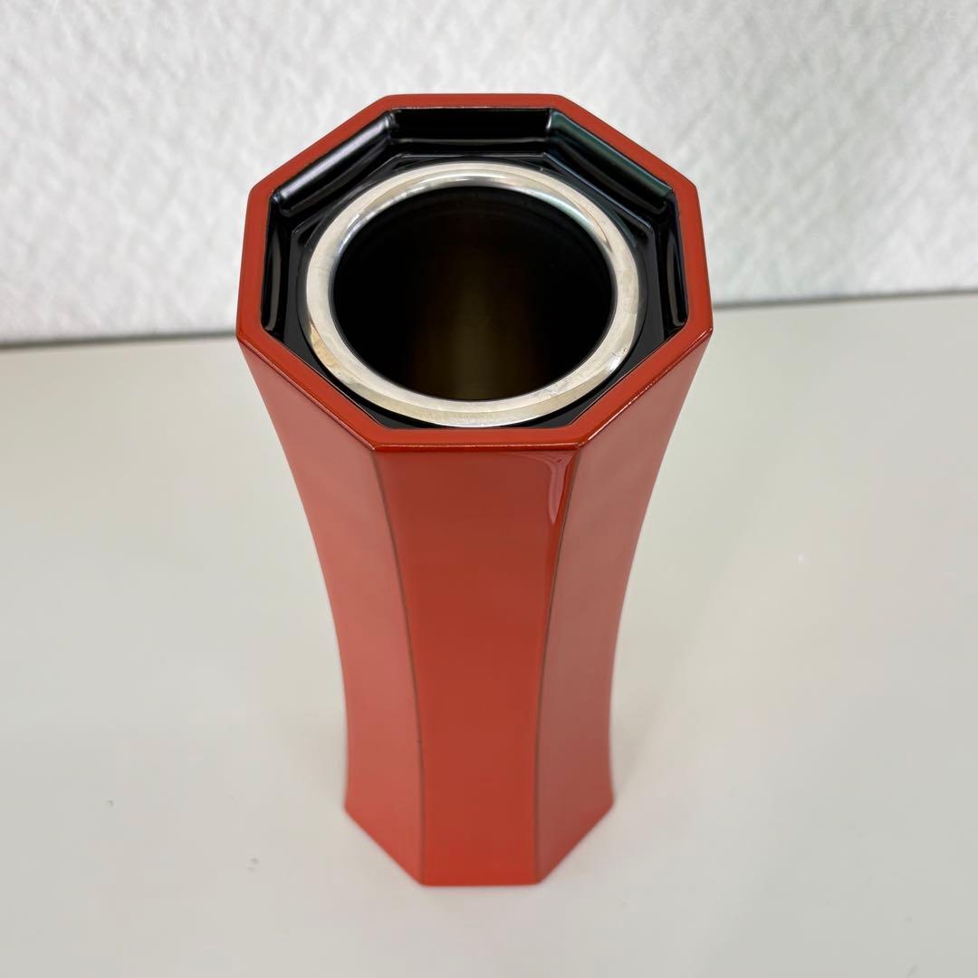 象彦 洗朱 八角 花生 花器　花瓶　未使用