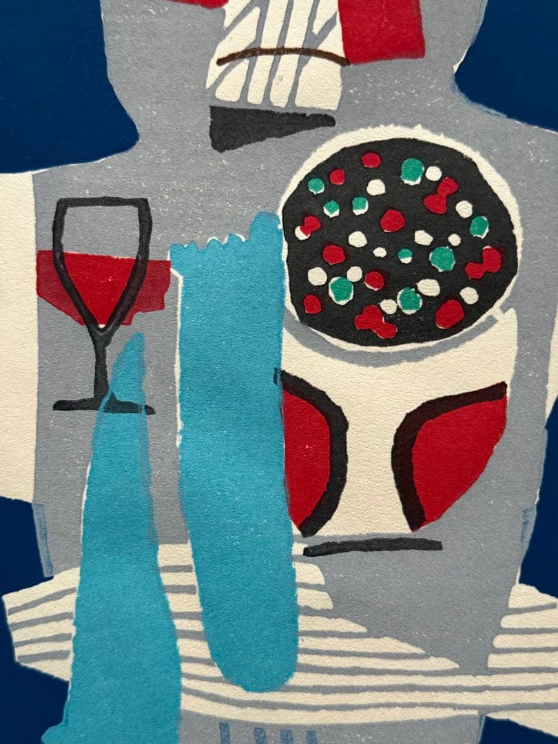 畦地梅太郎「花の季節」木版画（1966年作、直筆サインあり）