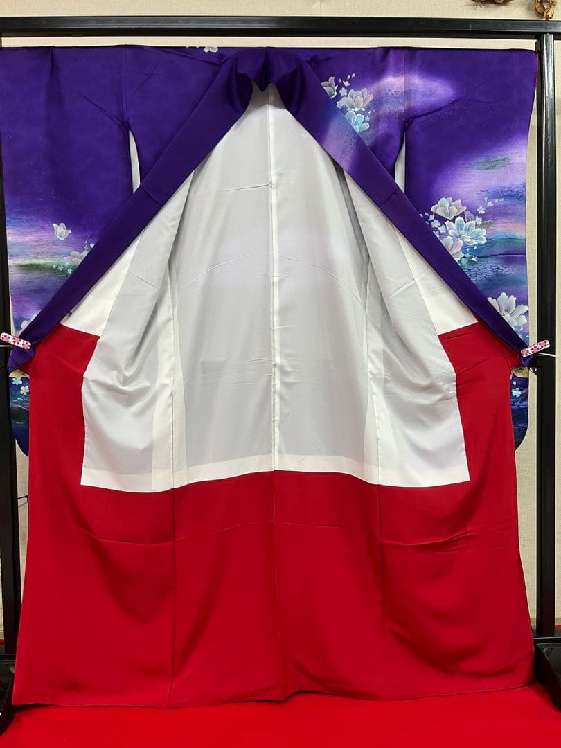 逸品★おしゃれ　中古★振袖★仕立て上がり　NO.B09 紫色　成人式　結婚式